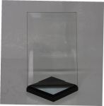 4"x6" thin glass with 3"x3" wood base 